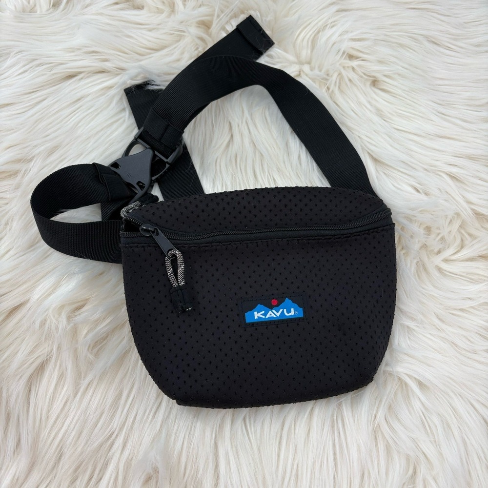 KAVU Pearrygin Pouch black perforated mesh Belt Bag